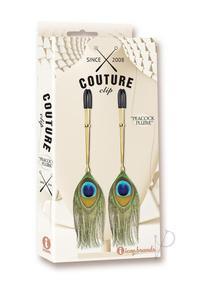 COUTURE CLIPS PEACOCK PLUME NIP CLAMP
